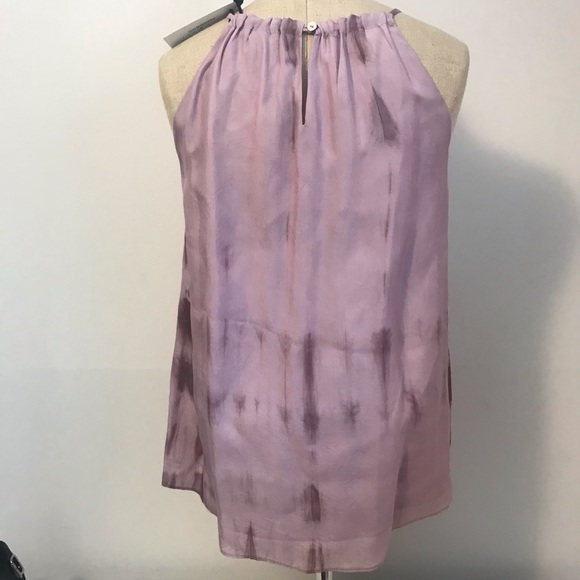 Sleeveless lavender lined print blouse - Picture 3 of 5